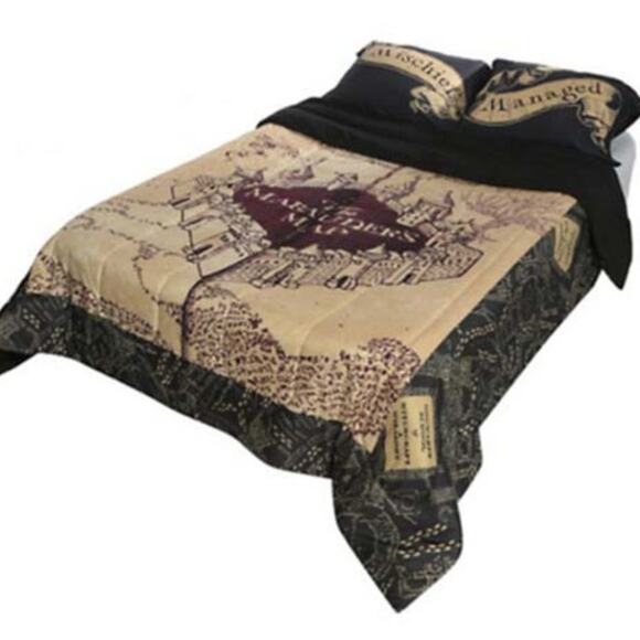 Harry Potter Hogwarts The Marauders Map Guide Full size Comforter beadspread - Picture 6 of 6